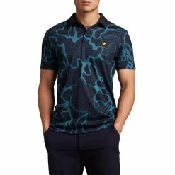 Lyle & Scott Contour Azure/Dark Navy Polo Shirt -Golf Sales Shop SP1763G W718 1 1000x