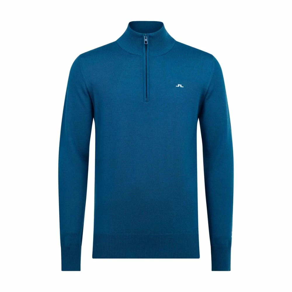 J.Lindeberg J. Lindeberg Kian Zipped Golf Sweater Moroccan Blue 3 J.Lindeberg J. Lindeberg Kian Zipped Golf Sweater Moroccan Blue