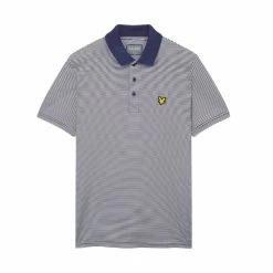 Lyle & Scott Microstripe Acid Blue Polo Golf Shirt