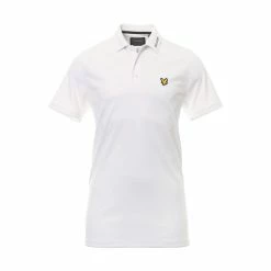 Lyle & Scott Tech Collar Logo White Polo Shirt