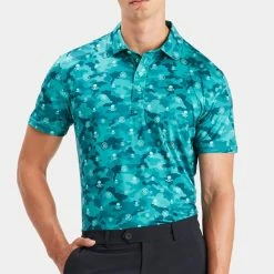 GFORE G/Fore Icon Camo Lotus Polo Shirt -Golf Sales Shop g fore golf shirt icon camo polo lotus sp23 g4ms23k060b lotus f
