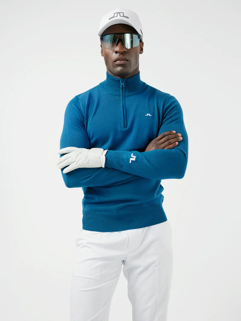 J.Lindeberg J. Lindeberg Kian Zipped Golf Sweater Moroccan Blue 4 J.Lindeberg J. Lindeberg Kian Zipped Golf Sweater Moroccan Blue - Bilde 2
