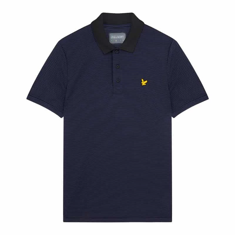 Lyle & Scott Microstripe Black/Navy Polo Golf Shirt 3 Lyle & Scott Microstripe Black/Navy Polo Golf Shirt