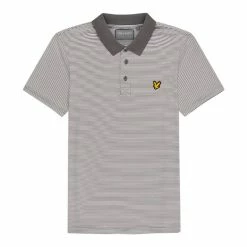 Lyle & Scott Microstripe Rock Grey Polo Golf Shirt