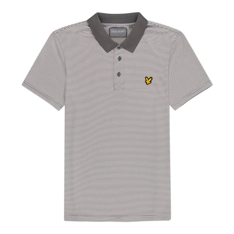 Lyle & Scott Microstripe Rock Grey Polo Golf Shirt 3 Lyle & Scott Microstripe Rock Grey Polo Golf Shirt